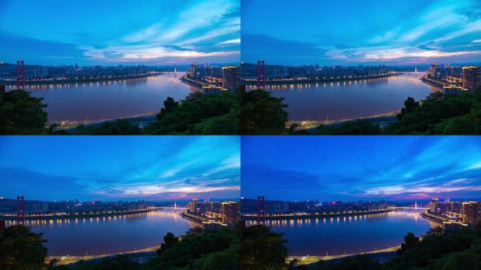 实拍重庆江北区白转夜素材