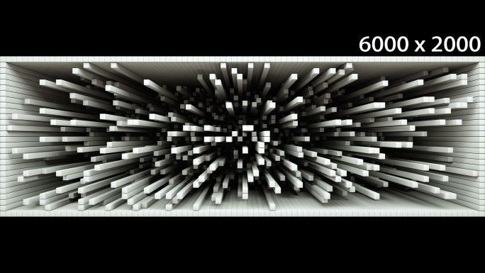 【裸眼3D】白色马赛克 方条伸缩矩阵空间