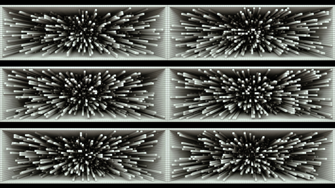 【裸眼3D】白色马赛克 方条伸缩矩阵空间