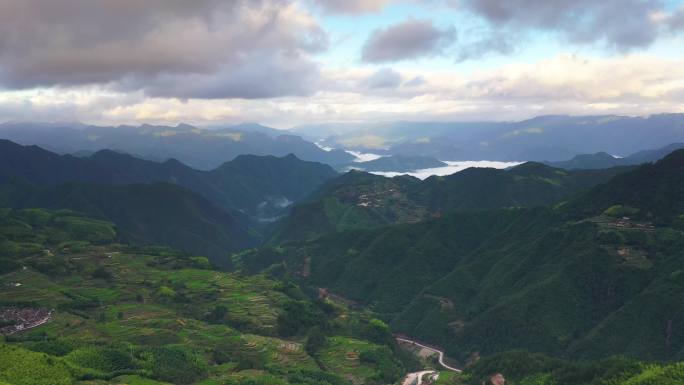 航拍丽水南尖岩景区和农家乐合集