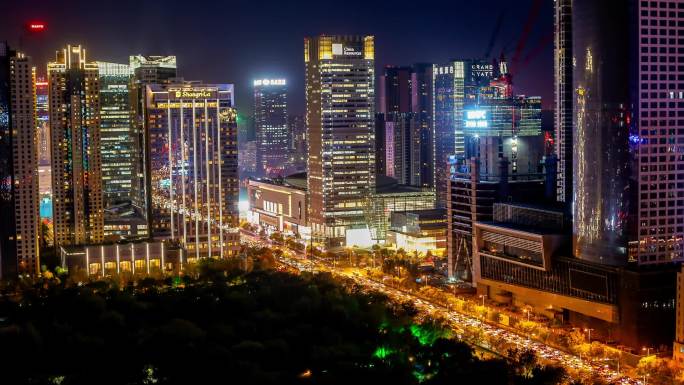 沈阳万象城嘉里中心夜景航拍延时