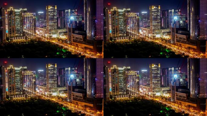 沈阳万象城嘉里中心夜景航拍延时