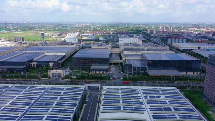 清洁能源太阳能板发电大面积工厂企业用电
