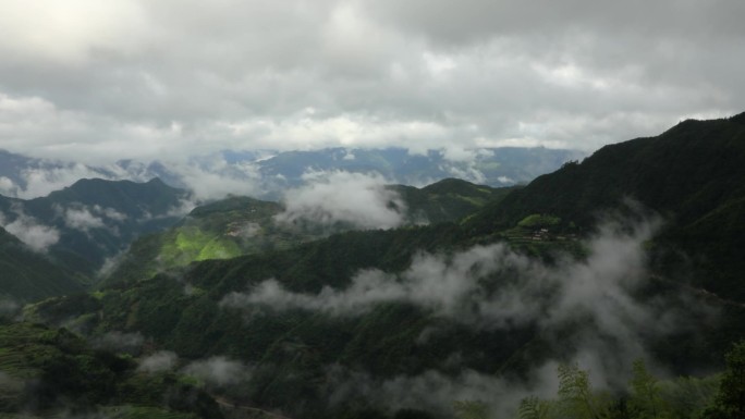 延时拍摄高山云海云雾缭绕遂昌南尖岩