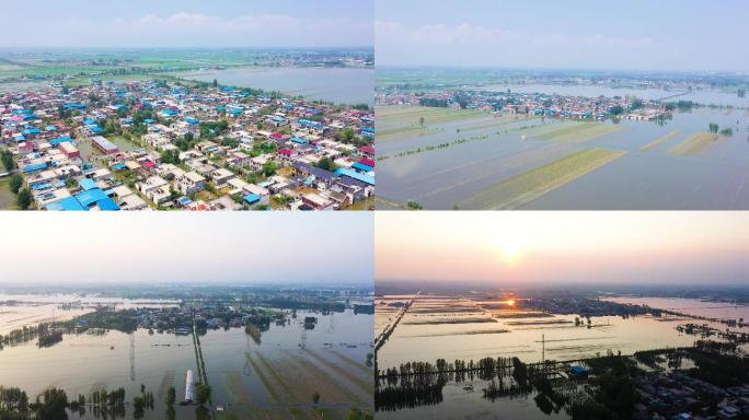 河南郑州暴雨新乡被洪水淹没的村庄