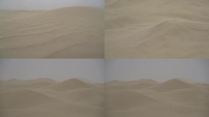 沙漠里的风沙 刮着大风的沙漠大自然