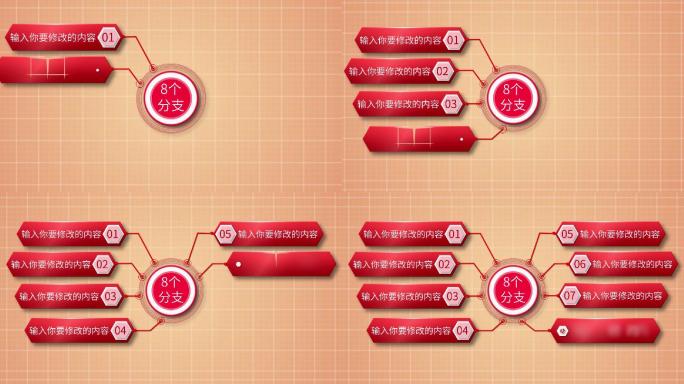 红色八大类8个方面8个分支八个板块