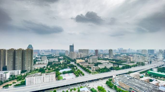 城市雨后乌云延时摄影