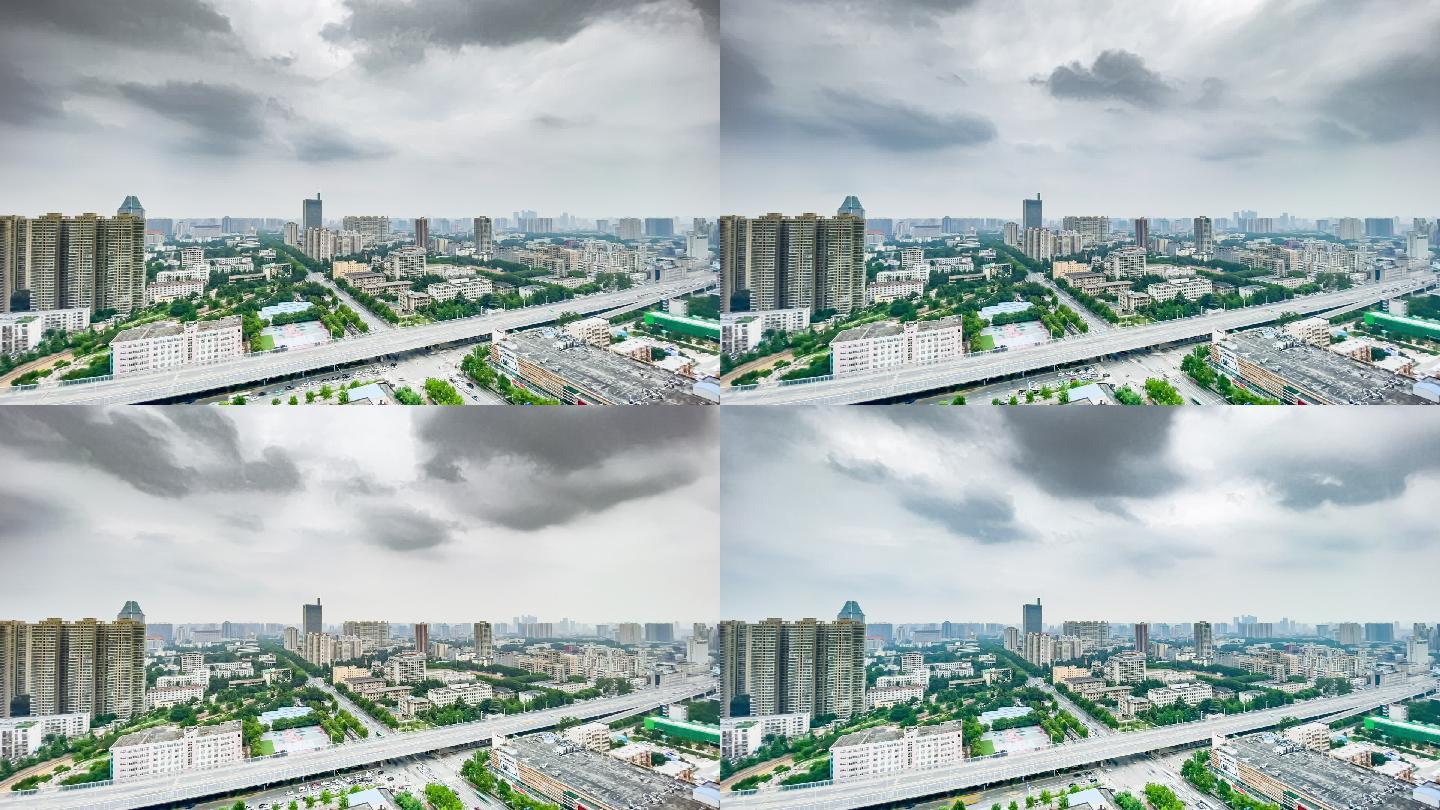 城市雨后乌云延时摄影