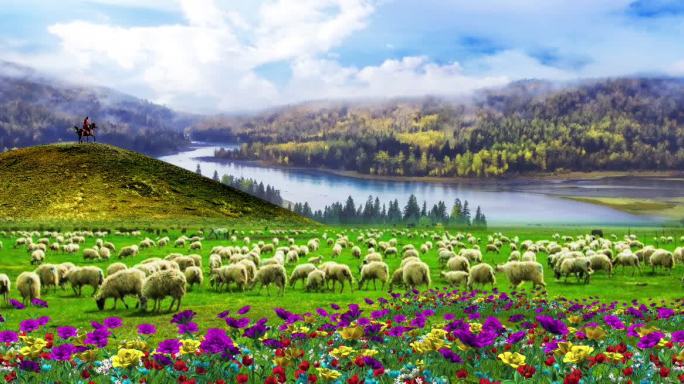 可可托海的牧羊人 新疆风光