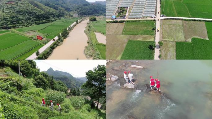 电力实拍爬山涉水车队4k