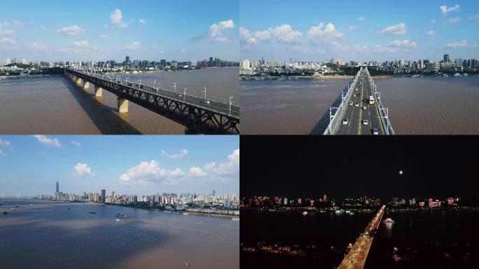 4k航拍长江-武汉长江大桥