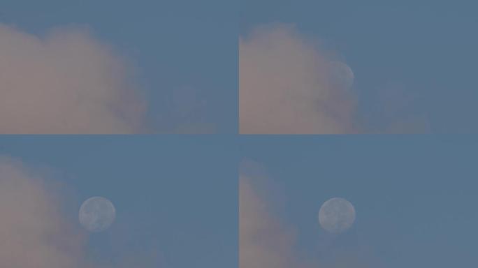 6K清晨月亮下的白云飘过07