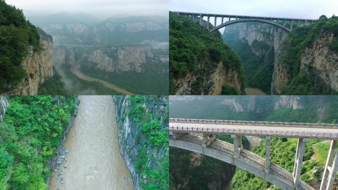 泸州航拍鸡鸣三省大桥赤水河