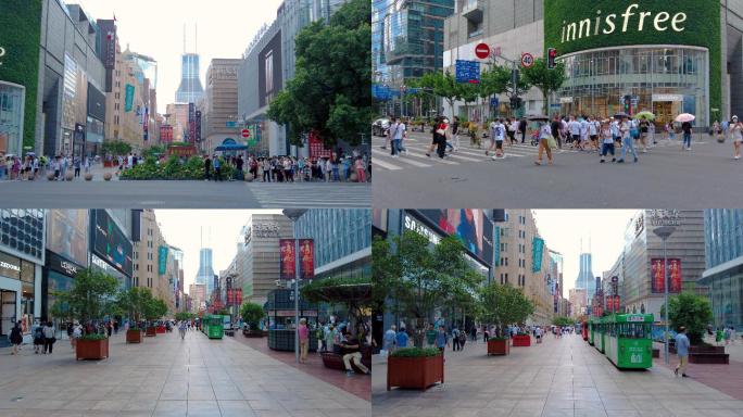 上海南京东路步行街4K升格实拍