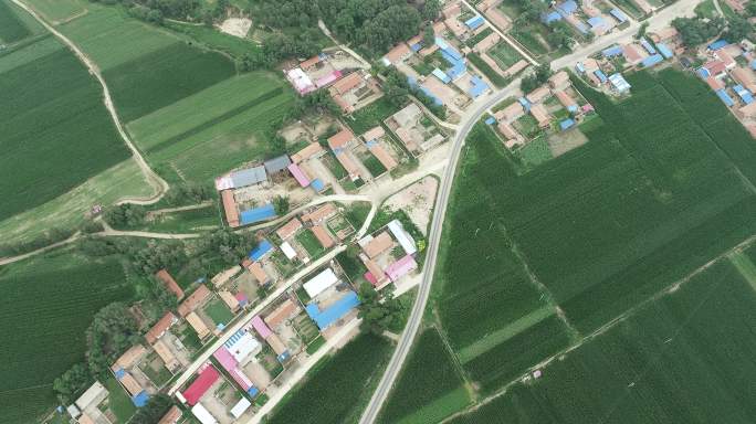 航拍4K中国北方农村村庄