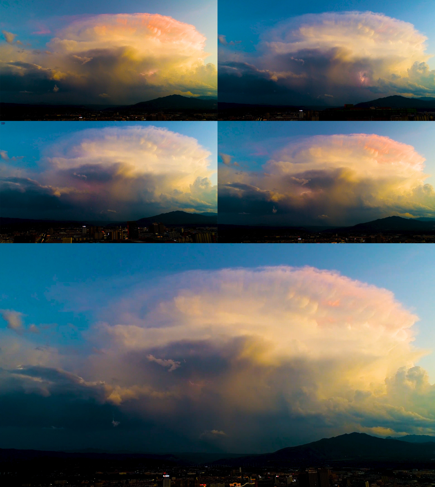 4K云朵闪电航拍实景素材