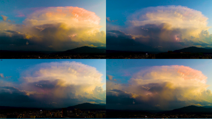 4K云朵闪电航拍实景素材