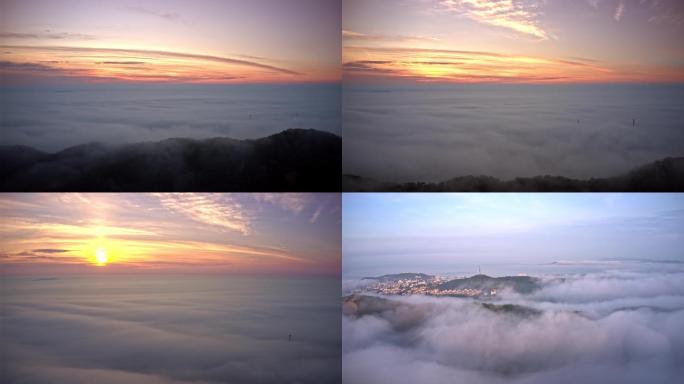雾海日出烟台蓬莱长岛雾海延时摄影4K