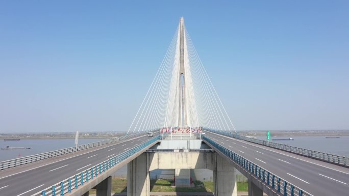 航拍芜湖长江公路二桥，芜湖长江大桥航拍