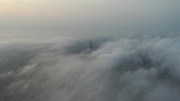 青岛电视塔平流雾