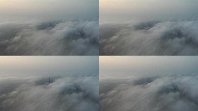 青岛电视塔平流雾