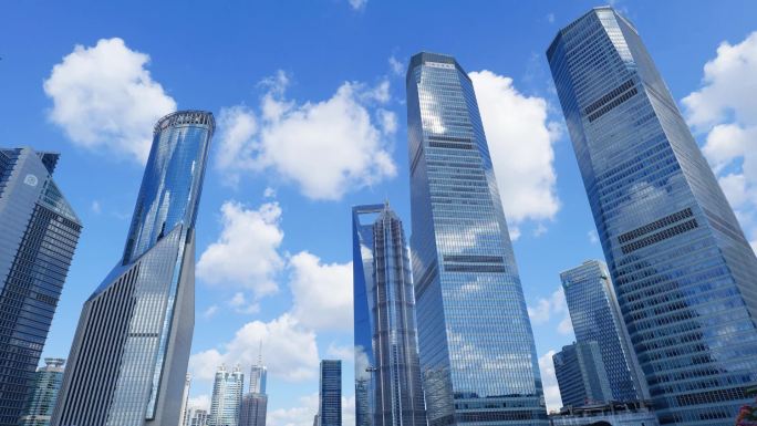 上海城市高楼延时实拍