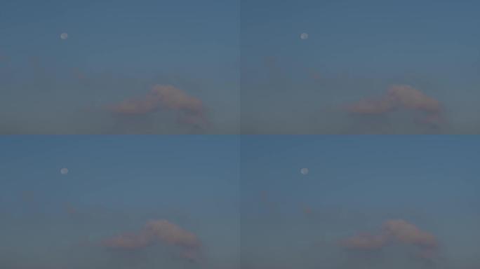 6K清晨月亮下的白云飘过05
