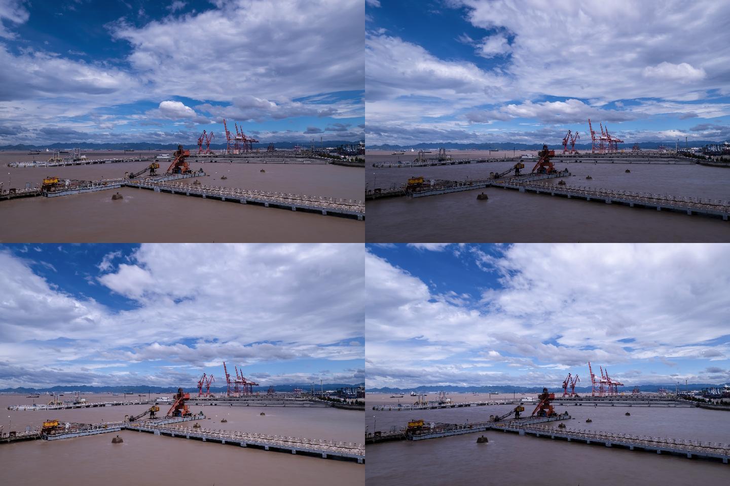 大麦屿码头货运码头延时摄影6k素材