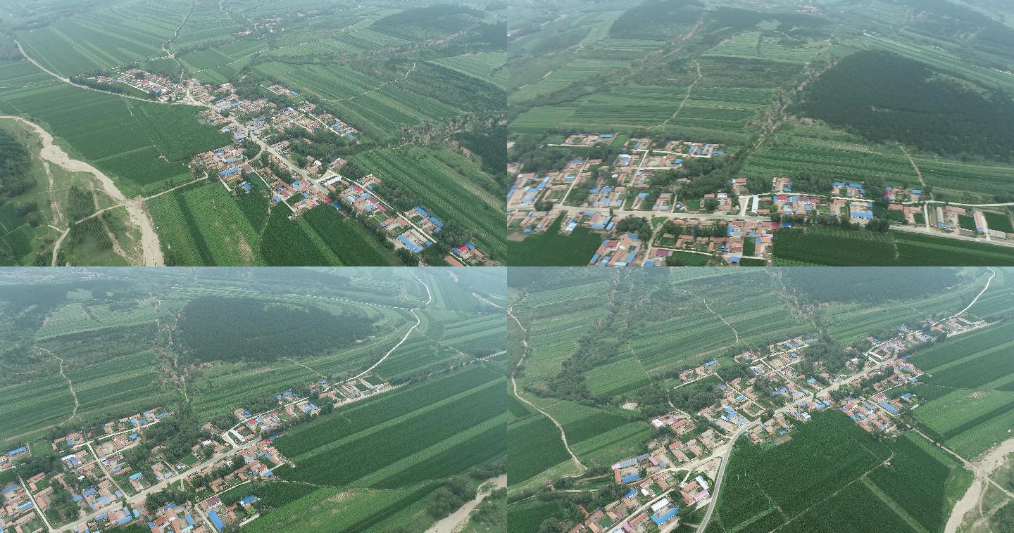 航拍4K中国北方农村村庄