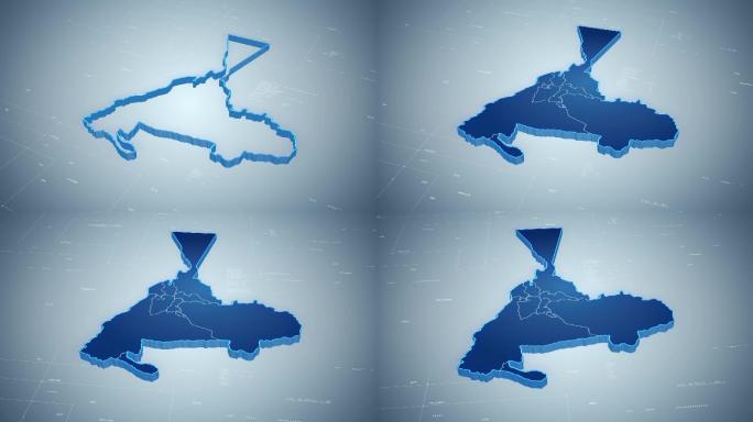 乌鲁木齐地图区位轮廓（高清视频）