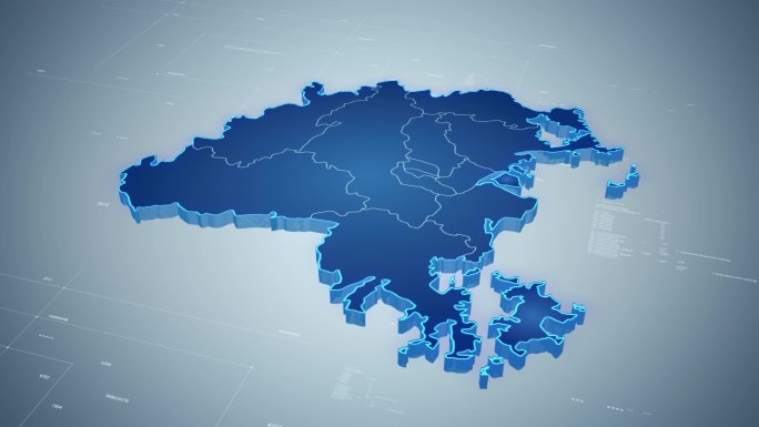 福州地图区位轮廓（高清视频）