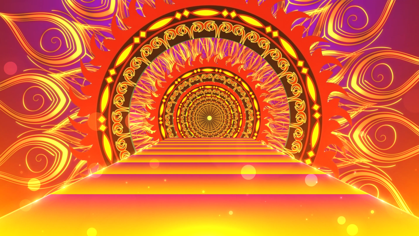 4k绚丽唯美西域歌舞舞台背景视频