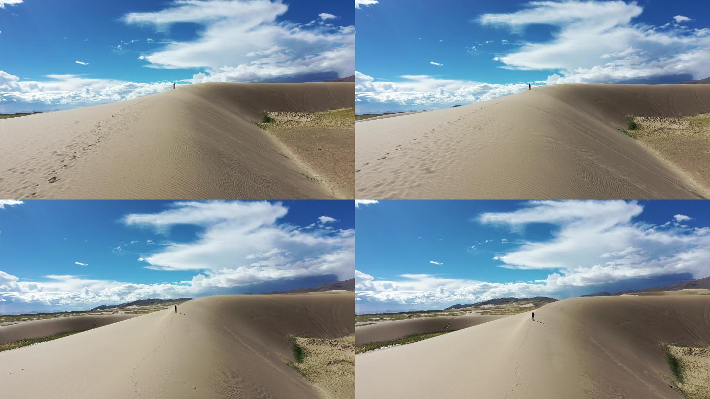 旅行实拍阿里无人区沙漠徒步视频素材