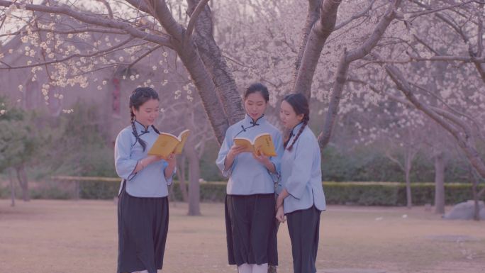 民国女学生读书