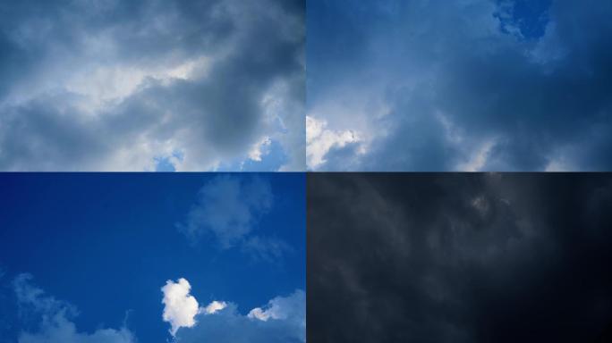 4k蓝天白云 暴雨将至 延时摄影云 乌云