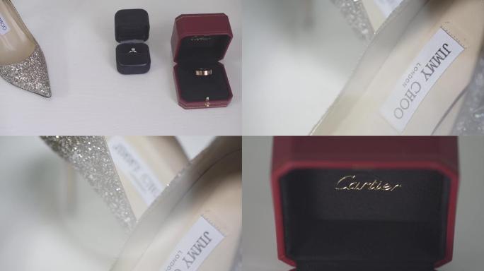 婚鞋戒指摆拍