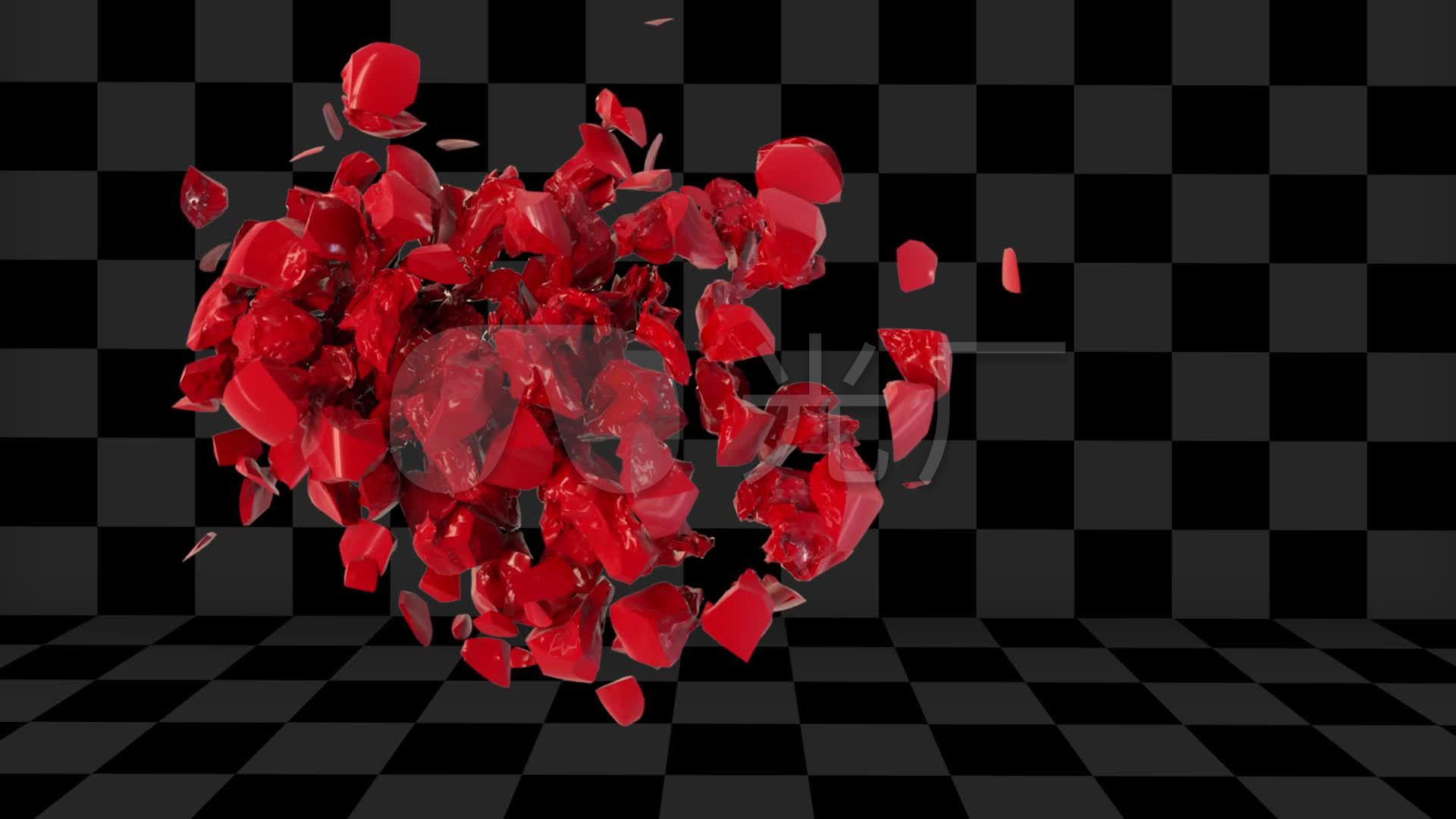 C4D使用破碎工具制作一个3D心脏模型破碎效果图文教程-菜鸟素材