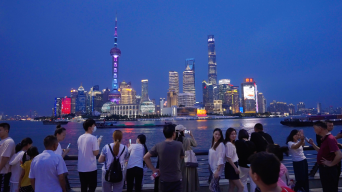 4K夜上海-上海滩夜景-上海外滩老建筑