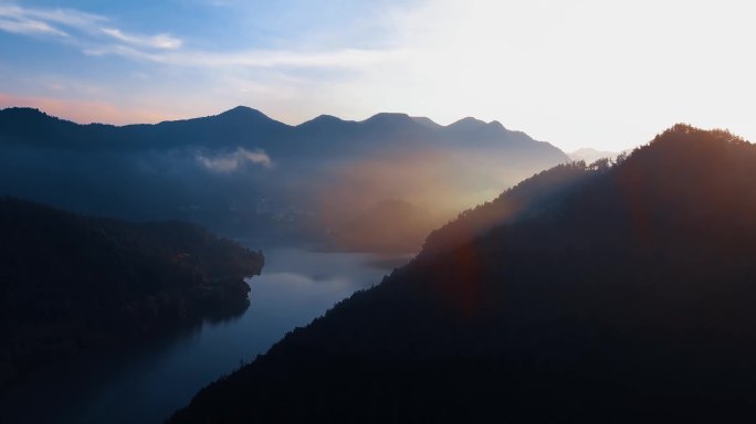 航拍大山大河