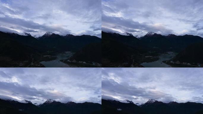 西藏雪山 多雄拉日照金山延时摄影5k素材