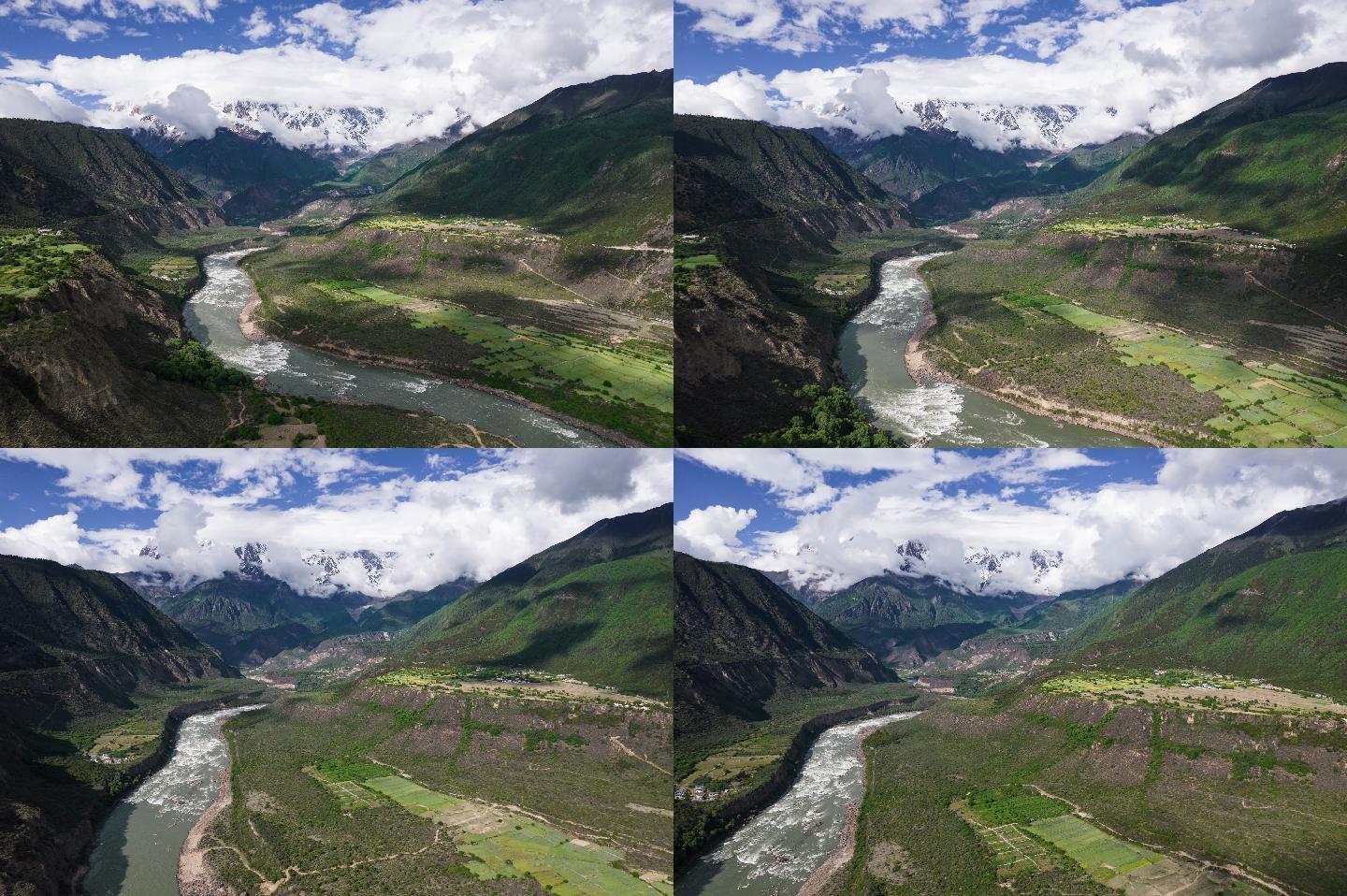 雅鲁藏布大峡谷南迦巴瓦峰航拍延时摄影素材