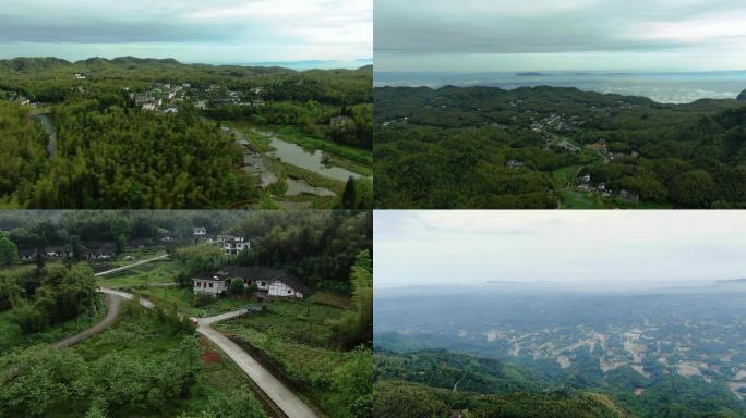 四川蜀南竹海、龙吟寺航拍 4K