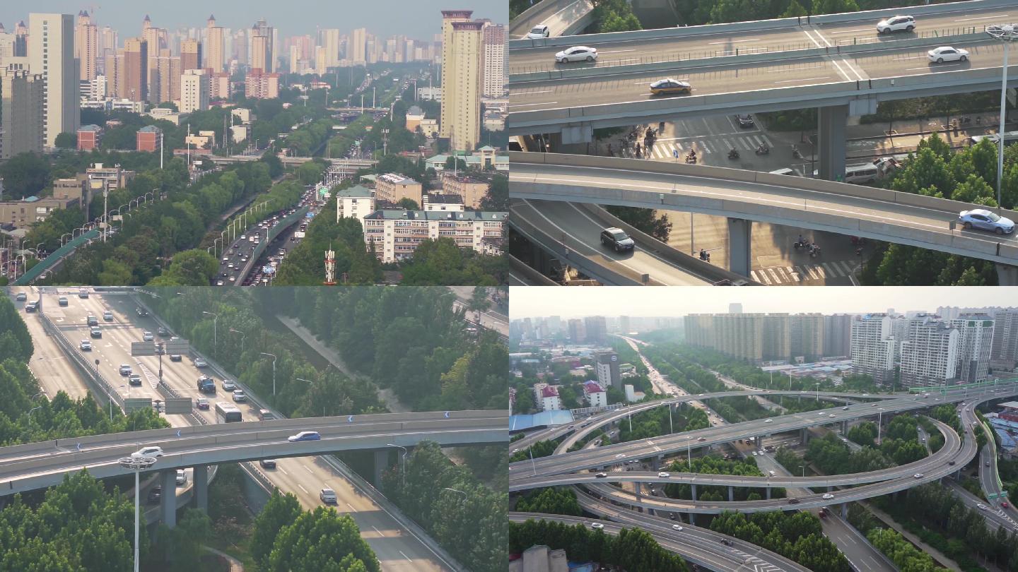 石家庄中华大街北二环立交桥车流