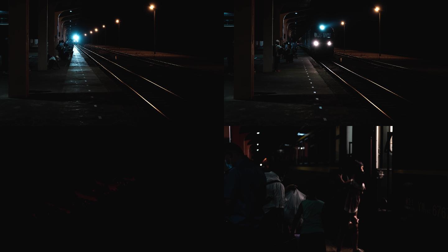 夜晚乘坐火车