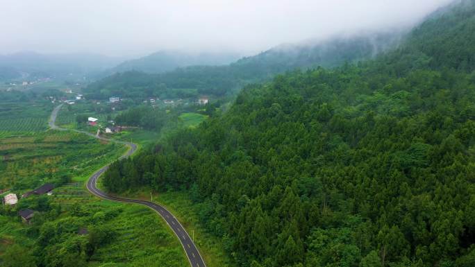 航拍四川农村公路-高速