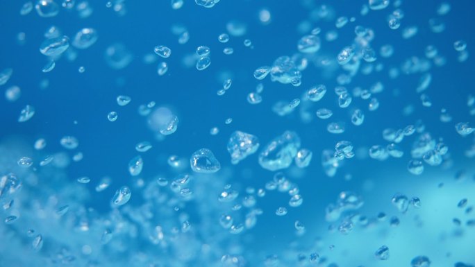 流动的水下气泡透明气泡特效护肤品