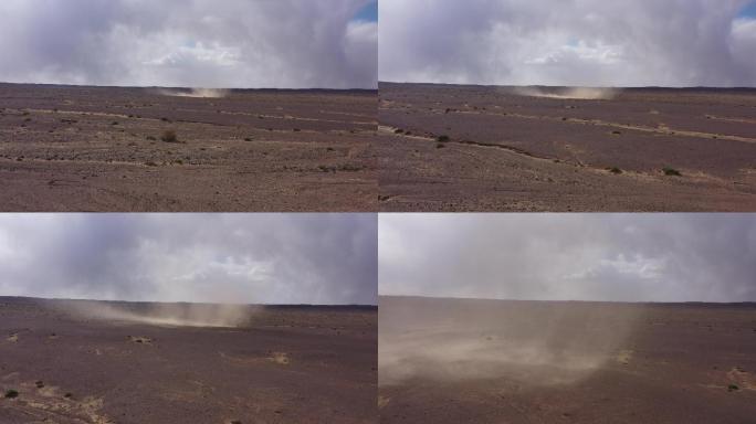 戈壁滩上的龙卷风 沙漠 荒地 刮风 旋风