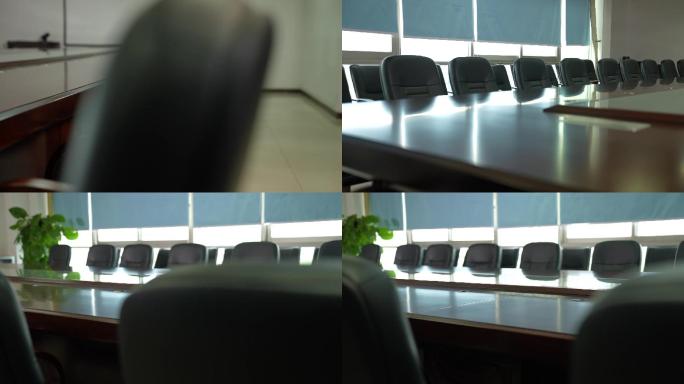 一组会议室画面 滑轨升格拍摄