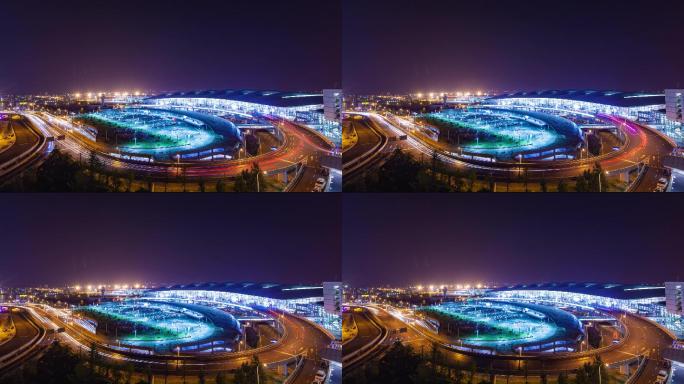 南京机场楼顶夜景延时